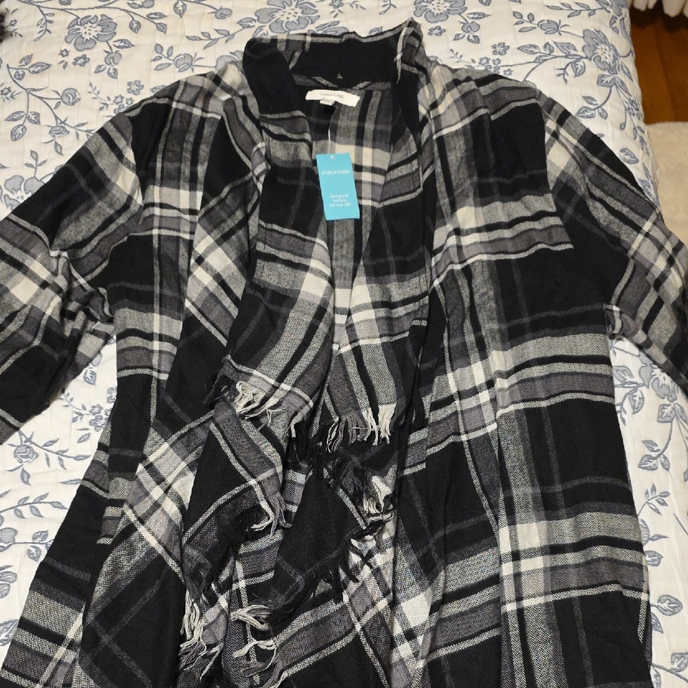 Maurices Black and White Plaid Wrap